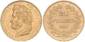 20 Franc July Monarchy (1830-1848) Gold Louis Philippe I of France (1773 -1850)