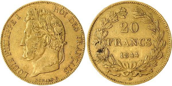 20 Franc July Monarchy (1830-1848) Gold Louis Philippe I of France (1773 -1850)