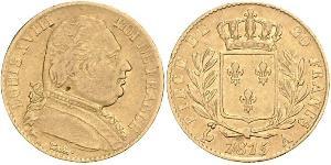 20 Franc Kingdom of France (1815-1830) Gold Louis XVIII of France (1755-1824)