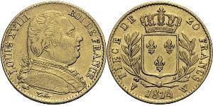 20 Franc Kingdom of France (1815-1830) Gold Ludwig XVIII (1755-1824)