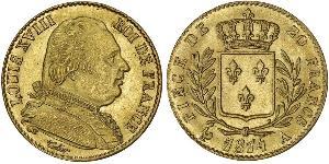 20 Franc Kingdom of France (1815-1830) Gold Louis XVIII of France (1755-1824)