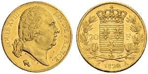 20 Franc Kingdom of France (1815-1830) Gold Ludwig XVIII (1755-1824)