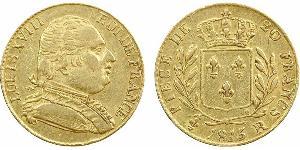 20 Franc Kingdom of France (1815-1830) Gold Ludwig XVIII (1755-1824)