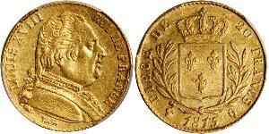 20 Franc Kingdom of France (1815-1830) Gold Louis XVIII of France (1755-1824)