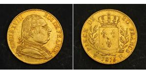 20 Franc Kingdom of France (1815-1830) Gold Ludwig XVIII (1755-1824)