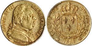 20 Franc Kingdom of France (1815-1830) Gold Ludwig XVIII (1755-1824)