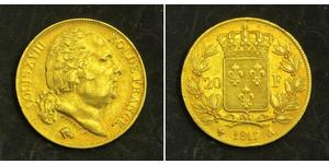 20 Franc Kingdom of France (1815-1830) Gold Ludwig XVIII (1755-1824)