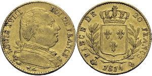 20 Franc Kingdom of France (1815-1830) Gold Ludwig XVIII (1755-1824)