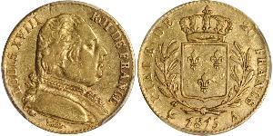 20 Franc Kingdom of France (1815-1830) Gold Louis XVIII of France (1755-1824)