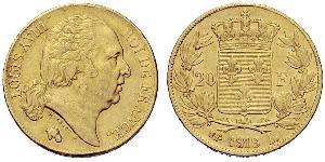 20 Franc Kingdom of France (1815-1830) Gold Ludwig XVIII (1755-1824)