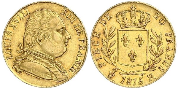 20 Franc Kingdom of France (1815-1830) Gold Ludwig XVIII (1755-1824)