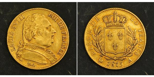 20 Franc Kingdom of France (1815-1830) Gold Ludwig XVIII (1755-1824)