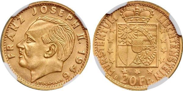 20 Franc Liechtenstein Gold 