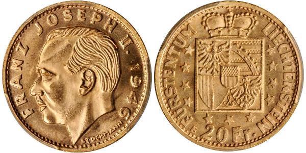 20 Franc Liechtenstein Gold 