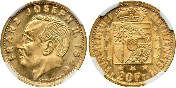 20 Franc Liechtenstein Gold 