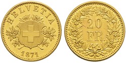 20 Franc Schweiz Gold 