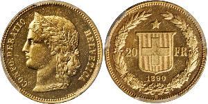 20 Franc Schweiz Gold 