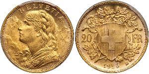 20 Franc Schweiz Gold 