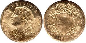 20 Franc Schweiz Gold 