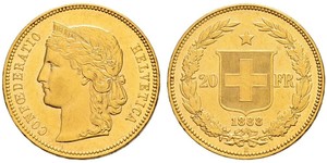 20 Franc Schweiz Gold 