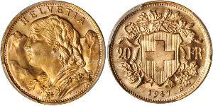 20 Franc Schweiz Gold 