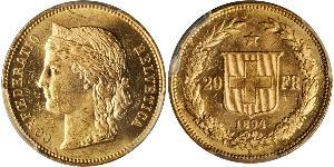 20 Franc Schweiz Gold 