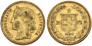 20 Franc Schweiz Gold 