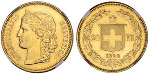 20 Franc Schweiz Gold 