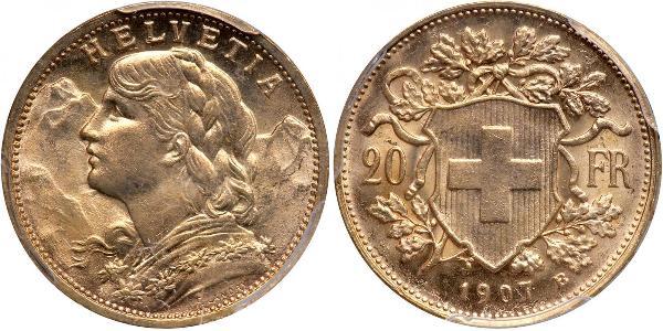 20 Franc Schweiz Gold 