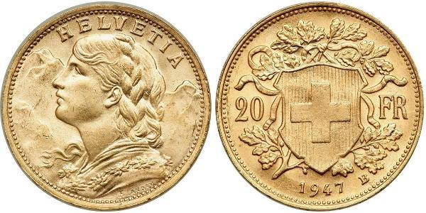 20 Franc Schweiz Gold 