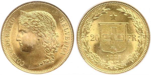 20 Franc Schweiz Gold 