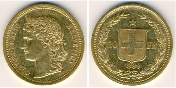 20 Franc Schweiz Gold 