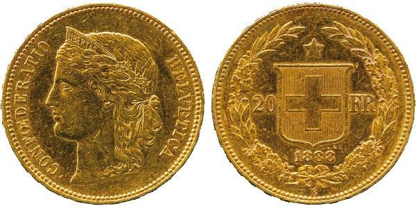 20 Franc Schweiz Gold 