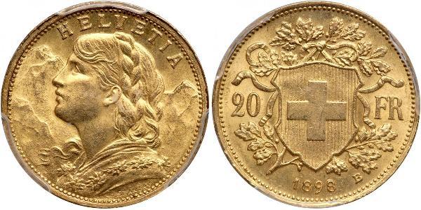 20 Franc Schweiz Gold 