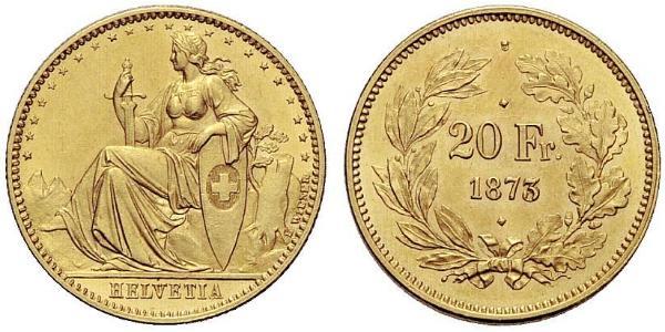 20 Franc Schweiz Gold 