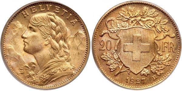 20 Franc Schweiz Gold 