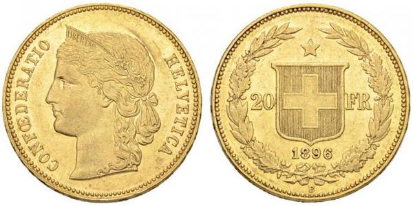 20 Franc Schweiz Gold 