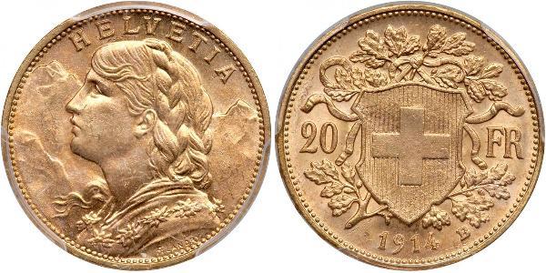 20 Franc Schweiz Gold 