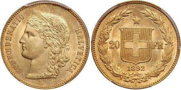 20 Franc Schweiz Gold 