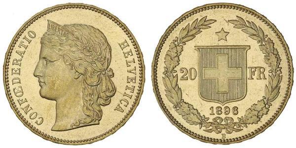 20 Franc Schweiz Gold 