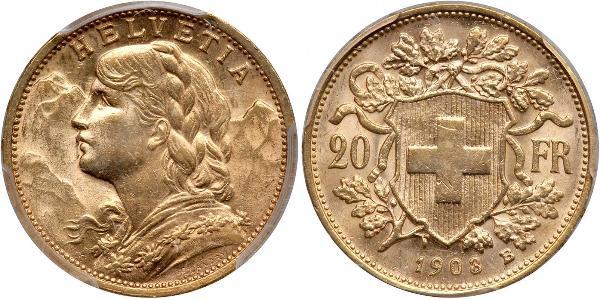20 Franc Schweiz Gold 