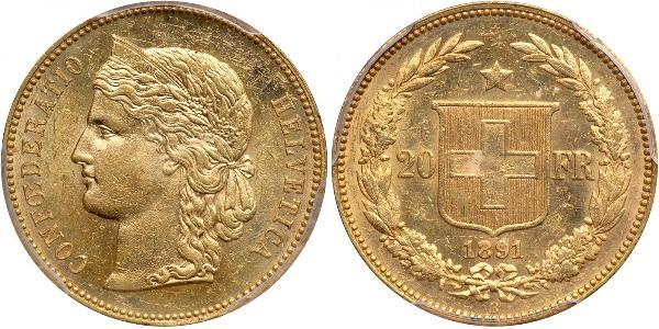 20 Franc Schweiz Gold 