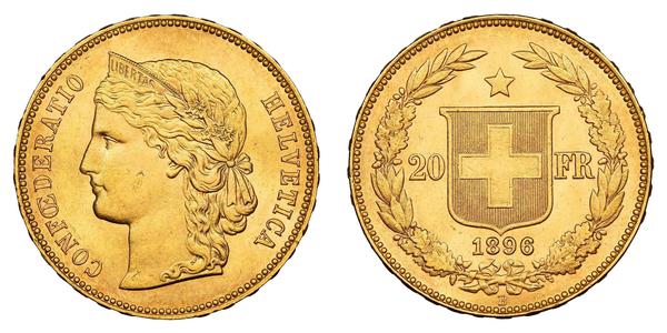20 Franc Schweiz Gold 