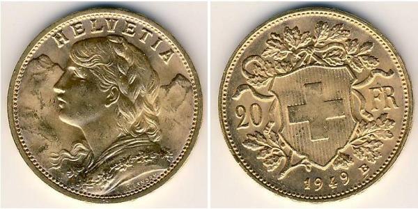 20 Franc Schweiz Gold 