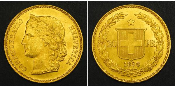 20 Franc Schweiz Gold 