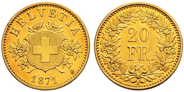 20 Franc Schweiz Gold 