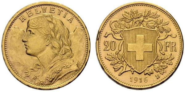 20 Franc Schweiz Gold 