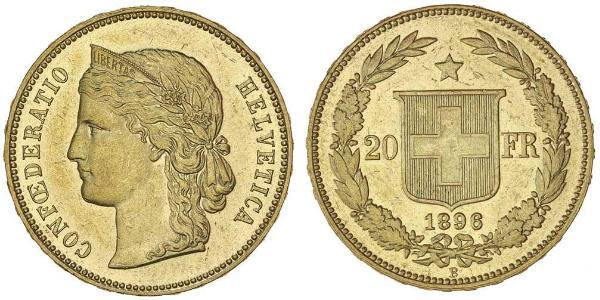 20 Franc Schweiz Gold 