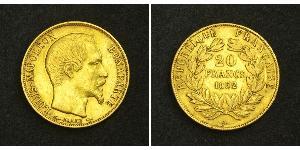 20 Franc Second French Empire (1852-1870) Gold Napoleon III (1808-1873)