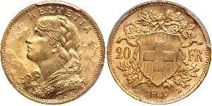 20 Franc Switzerland Gold 